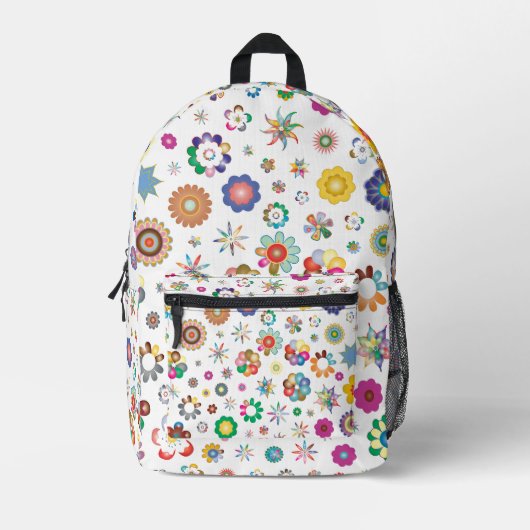 Blumenmuster Bedruckter Rucksack (Vorderseite)