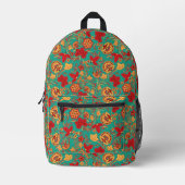 Blumenmuster Bedruckter Rucksack (Vorderseite)