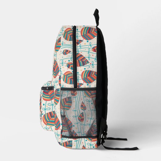 Blumenmuster Bedruckter Rucksack (Rechts)