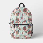 Blumenmuster Bedruckter Rucksack (Vorderseite)