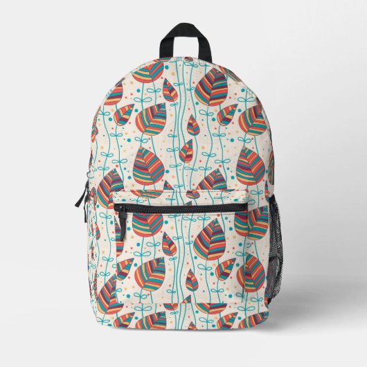 Blumenmuster Bedruckter Rucksack (Vorderseite)