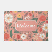 Blumenmuster Begrüßungsmatte Fußmatte (Vorderseite)