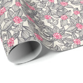 Blumenmuster bei Cartoon 2 Geschenkpapier (Rolleneckpunkt)