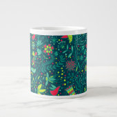 Blumenmuster bei Cartoon 2 Jumbo-Tasse (Vorderseite)