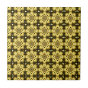 Blumenmuster Beige Kreuz Dunkelbraun Fliese