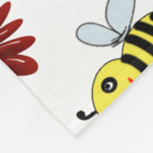 Blumenmuster Bienen  Fleecedecke (Ecke)