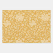 Blumenmuster Blätter Art Muster auf türkisblau-gel (Vorderseite 2)