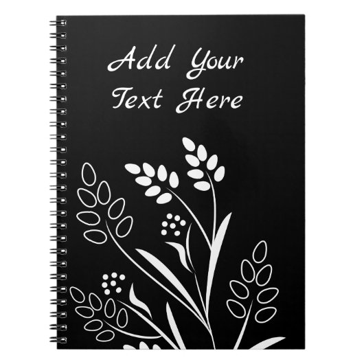 Blumenmuster Blätter Design Spiral Foto Notebook Notizblock (Vorderseite)
