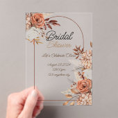 Blumenmuster Blätter lassen Brautdusche einladen Acryleinladungen (Insitu (Handheld))