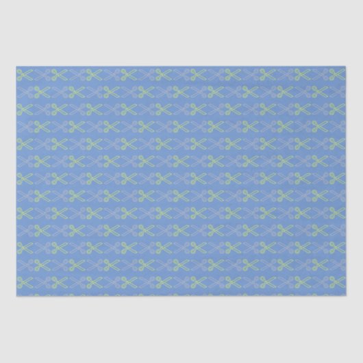 Blumenmuster Blau Gelb und Grau Schere Muster Seidenpapier (Vorderseite)