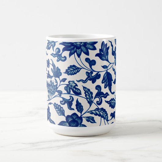 Blumenmuster Blau Kaffeetasse (Mittel)