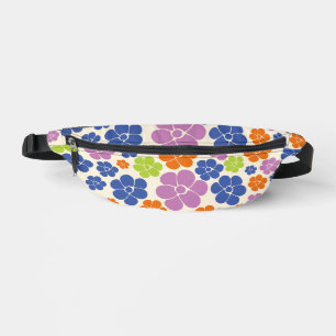 Blumenmuster - Blau, Orange, Lila, Grün Bauchtasche