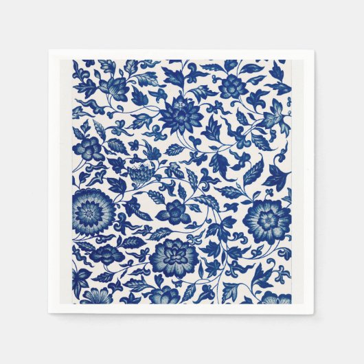 Blumenmuster Blau Serviette (Vorderseite)