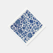 Blumenmuster Blau Serviette (Ecke)