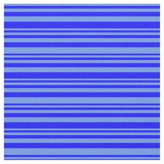 Blumenmuster Blau und blau farbige Linien Muster Stoff (Nahaufnahme)