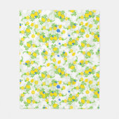 Blumenmuster Blau und Gelb Lemons Blumenmuster Fleecedecke (Vorderseite)