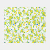 Blumenmuster Blau und Gelb Lemons Blumenmuster Fleecedecke (Vorderseite (Horizontal))