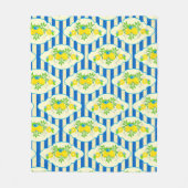 Blumenmuster Blau und Gelb Lemons Blumenmuster Fleecedecke (Vorderseite)