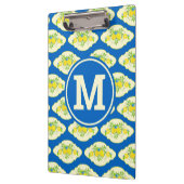 Blumenmuster Blau und Gelb Lemons Blumenmuster Klemmbrett (Links)