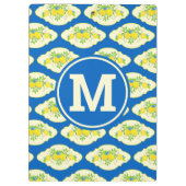 Blumenmuster Blau und Gelb Lemons Blumenmuster Klemmbrett (Rückseite)