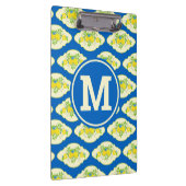 Blumenmuster Blau und Gelb Lemons Blumenmuster Klemmbrett (Rechts)