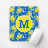 Blumenmuster Blau und Gelb Lemons Blumenmuster Mousepad (Mit Mouse)