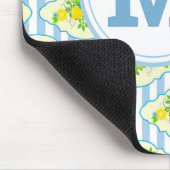 Blumenmuster Blau und Gelb Lemons Blumenmuster Mousepad (Ecke)