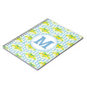 Blumenmuster Blau und Gelb Lemons Blumenmuster Notizblock (Linke Seite)