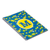 Blumenmuster Blau und Gelb Lemons Blumenmuster Notizblock (Rechte Seite)