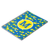 Blumenmuster Blau und Gelb Lemons Blumenmuster Notizblock (Linke Seite)