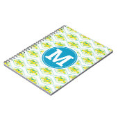 Blumenmuster Blau und Gelb Lemons Blumenmuster Notizblock (Linke Seite)
