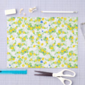 Blumenmuster Blau und Gelb Lemons Blumenmuster Seidenpapier (Handwerk)
