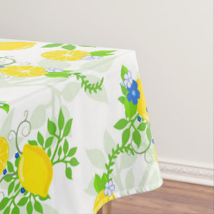 Blumenmuster Blau und Gelb Lemons Blumenmuster Tischdecke