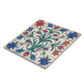 Blumenmuster Blau Und Orange Blumen  Fliese (Seite)