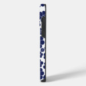 Blumenmuster - Blau und Weiß iPhone Hülle (Linke Seite)