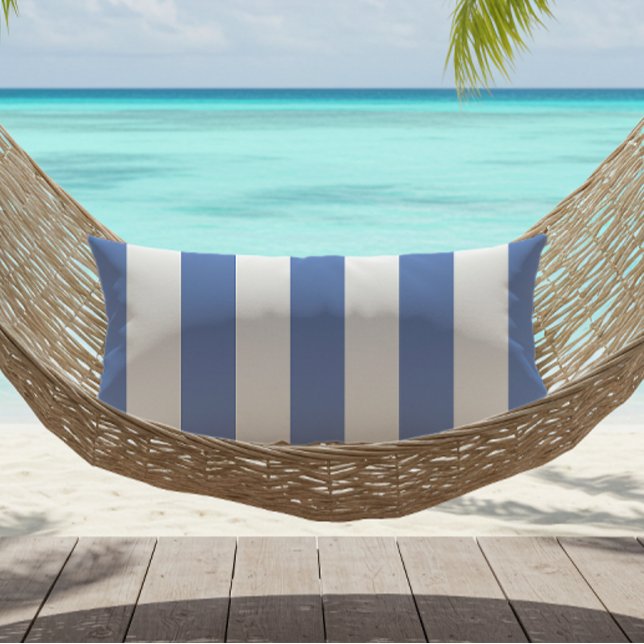 Blumenmuster Blau und Weiß Markisenstreifen Kissen Für Draußen (Von Creator hochgeladen)