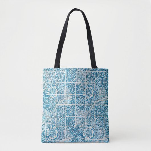 Blumenmuster Blau und Weiß Tasche (Vorderseite)