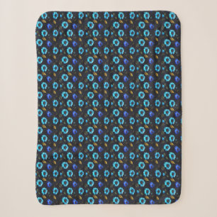 Blumenmuster blaue Blüten Sherpadecke