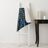 Blumenmuster blaue Blüten Sherpadecke (Beispiel)