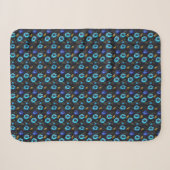 Blumenmuster blaue Blüten Sherpadecke (Vorderseite (Horizontal))