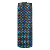 Blumenmuster blaue Blüten Thermosbecher (Rückseite)