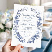 Blumenmuster - Blaues Brautparty Einladung