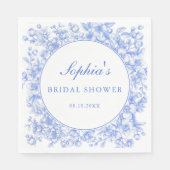 Blumenmuster - Blaues Brautparty Serviette (Vorderseite)