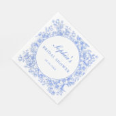 Blumenmuster - Blaues Brautparty Serviette (Ecke)