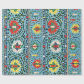 Blumenmuster blaues Hintergrundpapier Geschenkpapier (Flach)