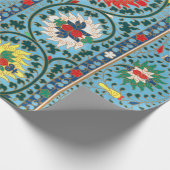 Blumenmuster blaues Hintergrundpapier Geschenkpapier (Ecke)