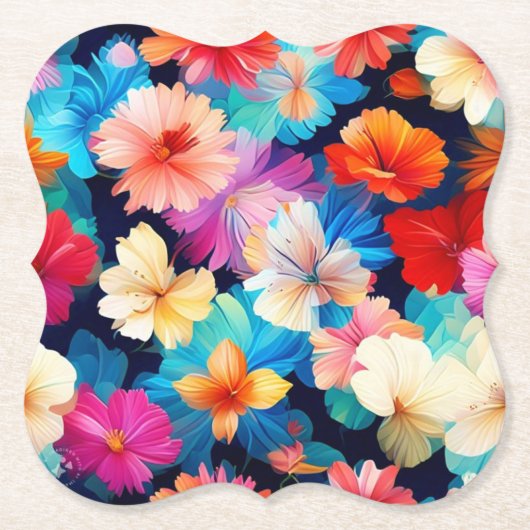 Blumenmuster-Blume-37566 Untersetzer (Vorderseite)