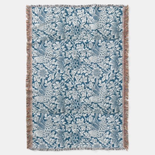 Blumenmuster-Blume Blätter Birds Blau Decke (Vorderseite Vertikal)