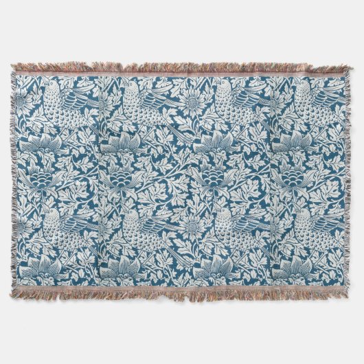 Blumenmuster-Blume Blätter Birds Blau Decke (Vorderseite)