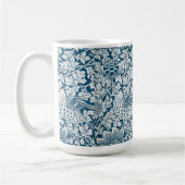 Blumenmuster-Blume Blätter Birds Blau Kaffeetasse (Links)